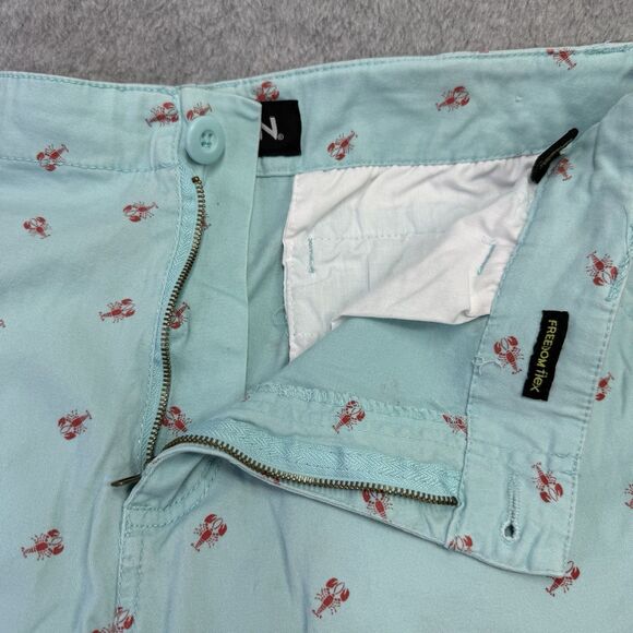 Carbon Shorts Freedom Flex Mens Sz 34 Blue Lobster/Crawfish Flat Front Chino - Picture 4 of 14